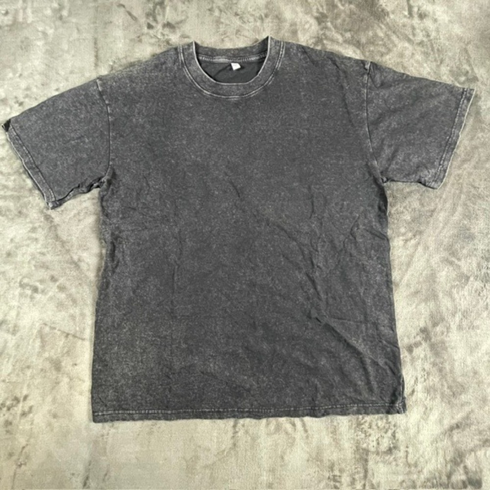 True Form Mens Mineral Wash T-Shirt Charcoal Gray Acid Wash Streetwear Size L